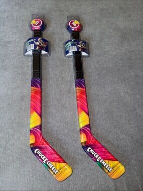 Chuck E. Cheese Kids Hockey Sticks/Puck-2 Pack